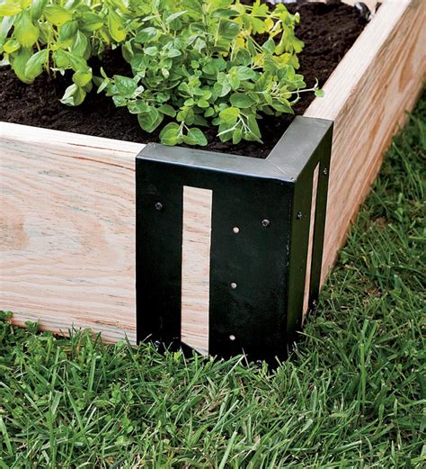 metal brackets for cedar raised bed garden kits|raised garden bed corner brackets.